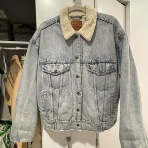 Levi's Light Wash Denim Sherpa Jacket